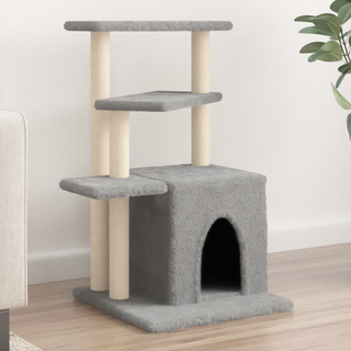 Cat Tree with Sisal Scratching Posts Light Grey 83.5 cm - Giant Lobelia