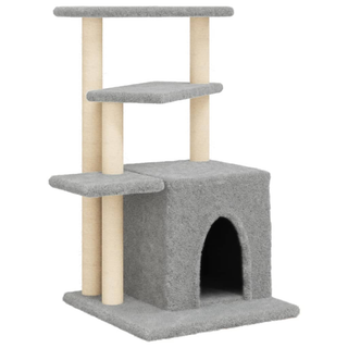 Cat Tree with Sisal Scratching Posts Light Grey 83.5 cm - Giant Lobelia