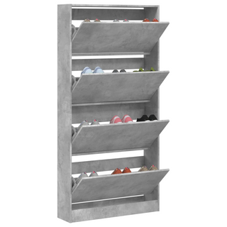 vidaXL Shoe Cabinet with 4 Flip-Drawers Concrete Grey 80x21x163.5 cm - Giant Lobelia