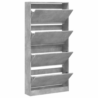 vidaXL Shoe Cabinet with 4 Flip-Drawers Concrete Grey 80x21x163.5 cm - Giant Lobelia