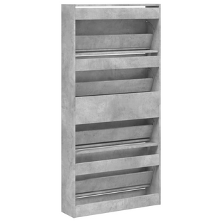 vidaXL Shoe Cabinet with 4 Flip-Drawers Concrete Grey 80x21x163.5 cm - Giant Lobelia