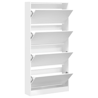 vidaXL Shoe Cabinet with 4 Flip-Drawers White 80x21x163.5 cm - Giant Lobelia