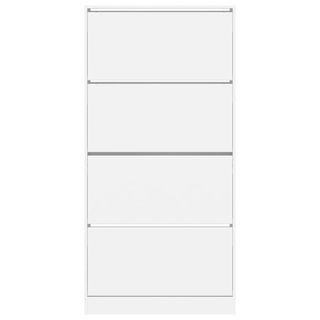 vidaXL Shoe Cabinet with 4 Flip-Drawers White 80x21x163.5 cm - Giant Lobelia