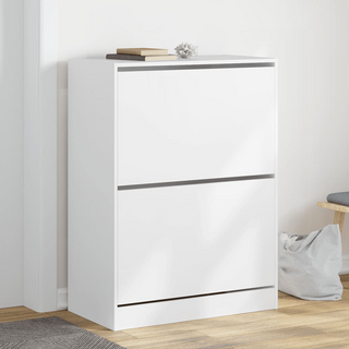 vidaXL Shoe Cabinet with 2 Flip-Drawers White 80x42x108 cm - Giant Lobelia