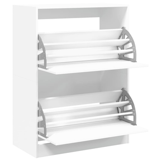 vidaXL Shoe Cabinet with 2 Flip-Drawers White 80x42x108 cm - Giant Lobelia