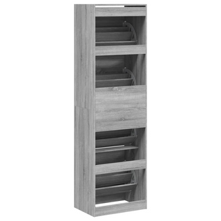 vidaXL Shoe Cabinet with 4 Flip-Drawers Grey Sonoma 60x42x204 cm - Giant Lobelia