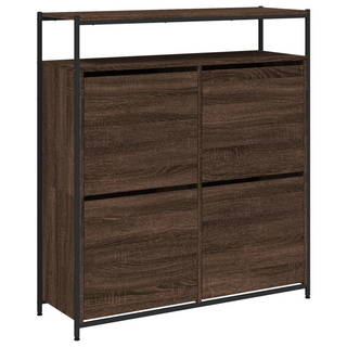 vidaXL Shoe Cabinet with 4 Flip-Drawers Brown Oak 100x34x112 cm - Giant Lobelia