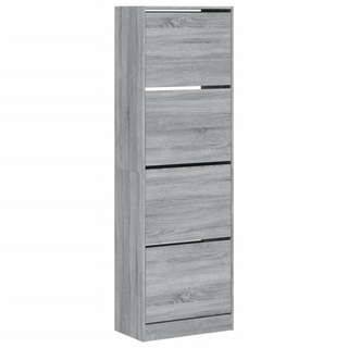 vidaXL Shoe Cabinet with 4 Flip-Drawers Grey Sonoma 60x34x187.5 cm - Giant Lobelia