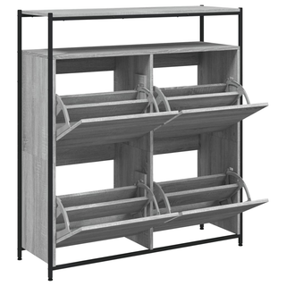 vidaXL Shoe Cabinet with 4 Flip-Drawers Grey Sonoma 100x34x112 cm - Giant Lobelia