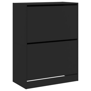 vidaXL Shoe Cabinet with 2 Flip-Drawers Black 80x42x108 cm - Giant Lobelia