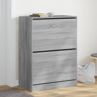 vidaXL Shoe Cabinet with 2 Flip-Drawers Grey Sonoma 80x42x108 cm - Giant Lobelia