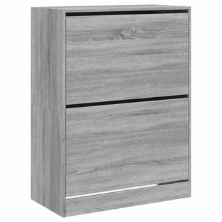 vidaXL Shoe Cabinet with 2 Flip-Drawers Grey Sonoma 80x42x108 cm - Giant Lobelia