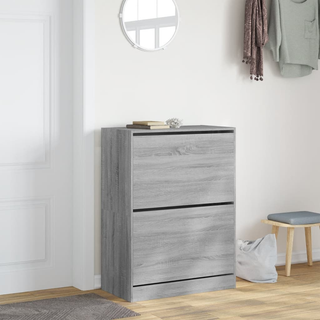 vidaXL Shoe Cabinet with 2 Flip-Drawers Grey Sonoma 80x42x108 cm - Giant Lobelia