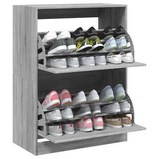 vidaXL Shoe Cabinet with 2 Flip-Drawers Grey Sonoma 80x42x108 cm - Giant Lobelia