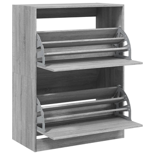 vidaXL Shoe Cabinet with 2 Flip-Drawers Grey Sonoma 80x42x108 cm - Giant Lobelia