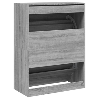 vidaXL Shoe Cabinet with 2 Flip-Drawers Grey Sonoma 80x42x108 cm - Giant Lobelia