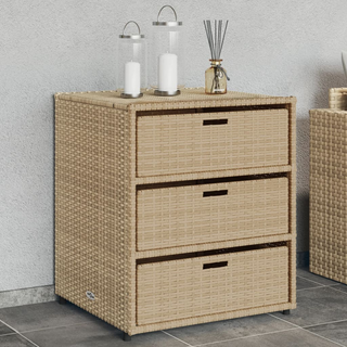 vidaXL Garden Storage Cabinet Beige 55x59x69 cm Poly Rattan - Giant Lobelia