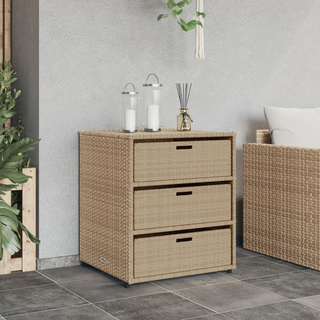 vidaXL Garden Storage Cabinet Beige 55x59x69 cm Poly Rattan - Giant Lobelia