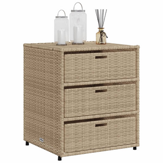 vidaXL Garden Storage Cabinet Beige 55x59x69 cm Poly Rattan - Giant Lobelia