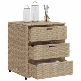 vidaXL Garden Storage Cabinet Beige 55x59x69 cm Poly Rattan - Giant Lobelia