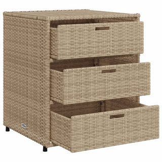 vidaXL Garden Storage Cabinet Beige 55x59x69 cm Poly Rattan - Giant Lobelia