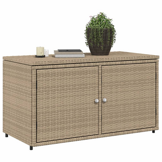 vidaXL Garden Storage Cabinet Beige 110x55x60.5 cm Poly Rattan - Giant Lobelia