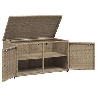 vidaXL Garden Storage Cabinet Beige 110x55x60.5 cm Poly Rattan - Giant Lobelia