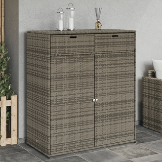 vidaXL Garden Storage Cabinet Grey 105x55x113 cm Poly Rattan - Giant Lobelia