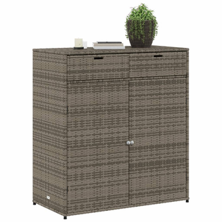 vidaXL Garden Storage Cabinet Grey 105x55x113 cm Poly Rattan - Giant Lobelia