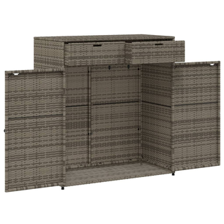 vidaXL Garden Storage Cabinet Grey 105x55x113 cm Poly Rattan - Giant Lobelia