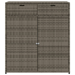 vidaXL Garden Storage Cabinet Grey 105x55x113 cm Poly Rattan - Giant Lobelia