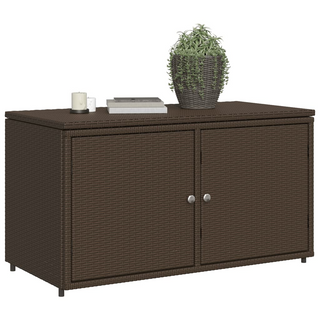 vidaXL Garden Storage Cabinet Brown 110x55x60.5 cm Poly Rattan - Giant Lobelia