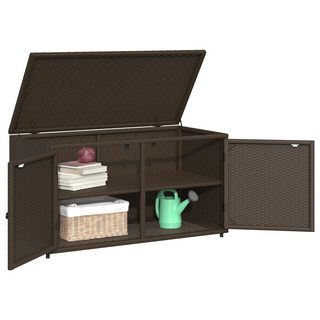 vidaXL Garden Storage Cabinet Brown 110x55x60.5 cm Poly Rattan - Giant Lobelia