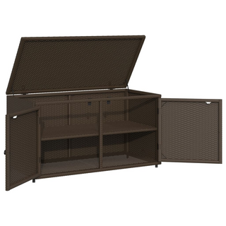 vidaXL Garden Storage Cabinet Brown 110x55x60.5 cm Poly Rattan - Giant Lobelia