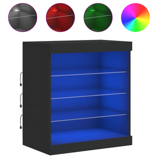 vidaXL Sideboard with LED Lights Black 60.5x37x67 cm - Giant Lobelia