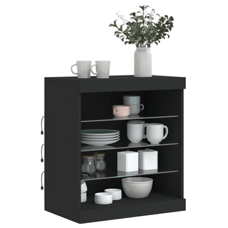 vidaXL Sideboard with LED Lights Black 60.5x37x67 cm - Giant Lobelia