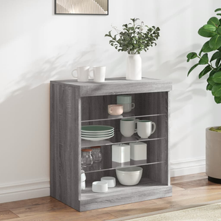 vidaXL Sideboard with LED Lights Grey Sonoma 60.5x37x67 cm - Giant Lobelia