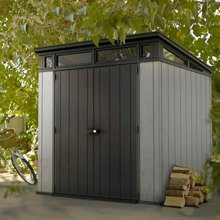 Keter Garden Storage Shed Artisan 77 - Weather-Resistant, Durable, and Stylish | Outdoor Storage Solution - Giant Lobelia