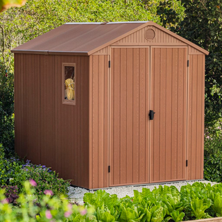 Keter Garden Shed Darwin 68 Brown - Durable Outdoor Storage Solution - Giant Lobelia