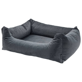 Madison Dog Bed Velvet 100x80x25 cm Grey - Giant Lobelia