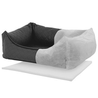 Madison Dog Bed Skai Check 80x67x22 cm Grey - Giant Lobelia