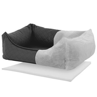 Madison Dog Bed Skai Check 100x80x25 cm Grey - Giant Lobelia