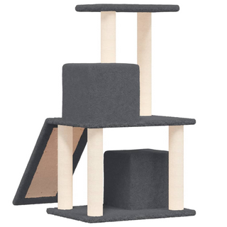 Cat Tree with Sisal Scratching Posts Dark Grey 82 cm - Giant Lobelia