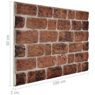 3D Wall Panels with Dark Brown Brick Design 11 pcs EPS - Giant Lobelia