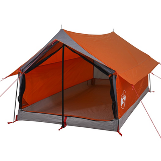 Camping Tent 2-Person Grey and Orange Waterproof - Giant Lobelia