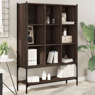 Bookcase Brown Oak 102x30x141.5 cm | Sturdy Construction, Space-Saving Design | Free Shipping - Giant Lobelia