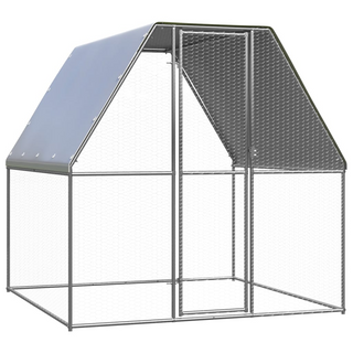 Chicken Cage Silver and Grey 2x2x2 m Galvanised Steel - Giant Lobelia