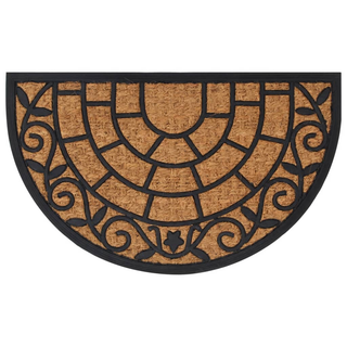 Door Mat Half Round 45x75 cm Rubber and Coir - Giant Lobelia