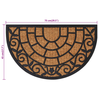 Door Mat Half Round 45x75 cm Rubber and Coir - Giant Lobelia