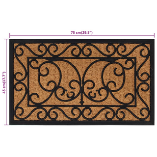 Door Mat Rectangular 45x75 cm Rubber and Coir - Giant Lobelia